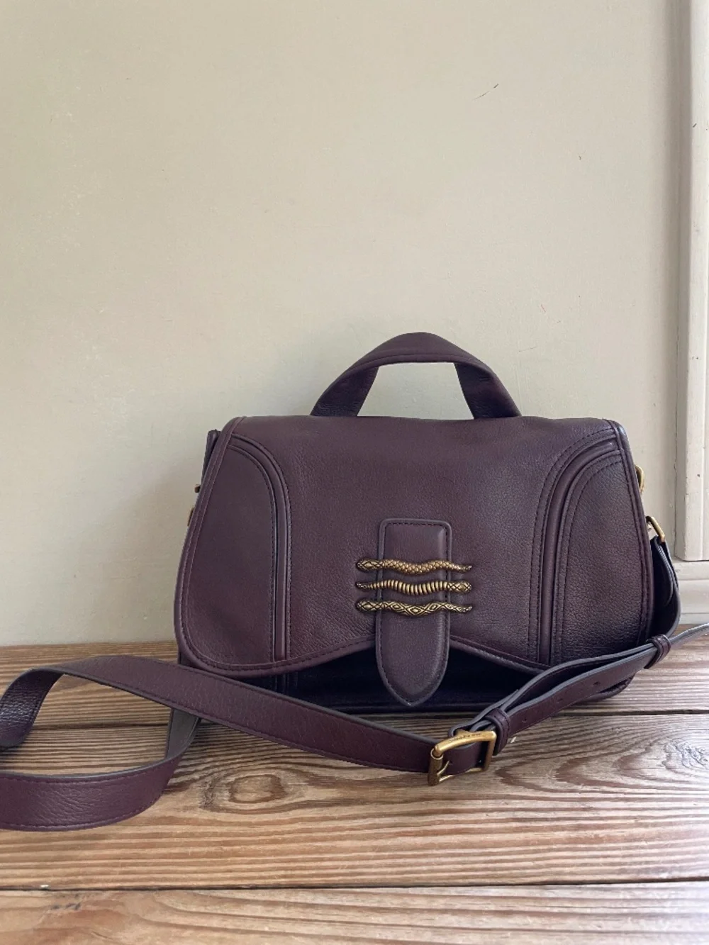 Aimee Kestenberg Fierce & Fab Leather Saddle Bag In Oxblood EUC
